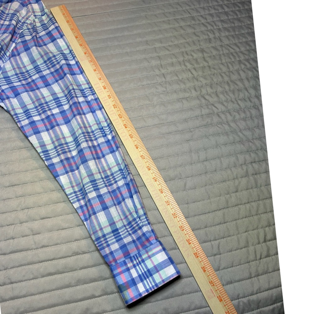 Vineyard Vines Mens Slim Fit Tucker Shirt Blue Pink Plaid Long Sleeve Size Large - Picture 5 of 8